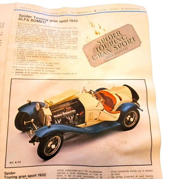 Pocher Model Booklet Brochure Fiat K/70 HP Grand Prix and Alfa Romeo K/73 JH1346 - Picture 1 of 4